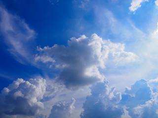 Naklejka na ściany i meble Beautiful Blue sky background with clouds