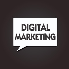 Text sign showing Digital Marketing. Conceptual photo Promotion of products or brands thru electronic media.
