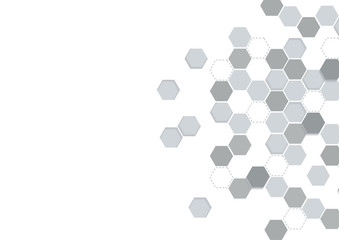 Abstract hexagonal molecular structures in technology background and science style. Medical design. Vector illustration