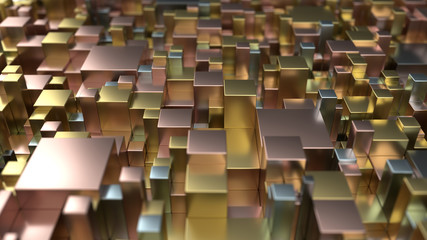 Fototapeta premium Pattern from metal cubes of different sizes