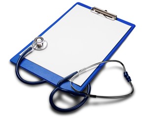 Blank Clipboard with Stethoscope