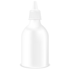 Medical drops bottle. White container mockup