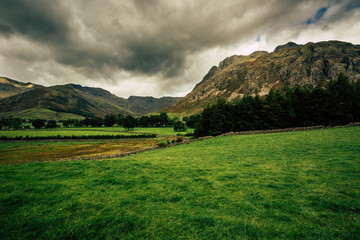 Landscapes views of Great Langdale in the Lake District