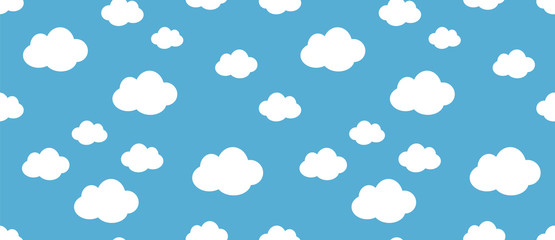 Cute Clouds Pattern. Endless Vector.