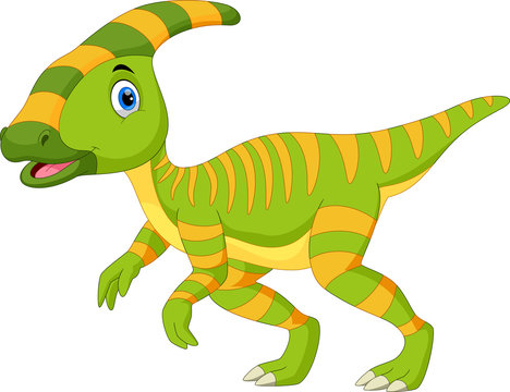 Cute Parasaurolophus dinosaur cartoon