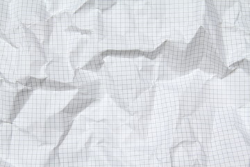 Sheet of squared paper, squared, crumpled