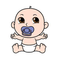 Cartoon Baby With Pacifier