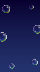 ubble with Hologram Reflection. Set of Realistic Water or Soap Bubbles for Your Design.