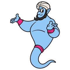 Cartoon Genie Vector
