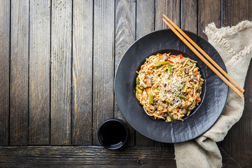Plate of stir fry noodles