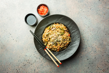 Plate of stir fry noodles