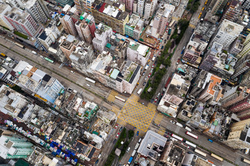 Top down view of Hong Kong