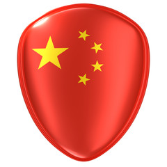 3d rendering of a China flag icon.