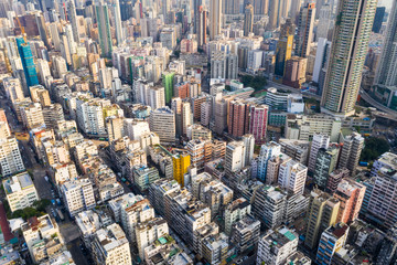 Fototapeta na wymiar Hong Kong city from above