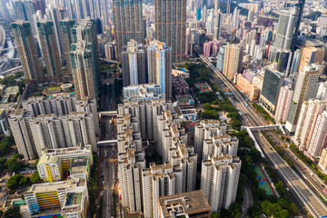 Fototapeta na wymiar Aerial Hong Kong city