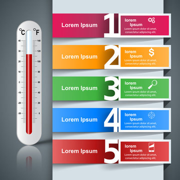 Business illustration of a thermometer. Health and temperature.
