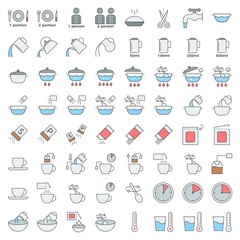 cooking instruction icon, material for use in package and container