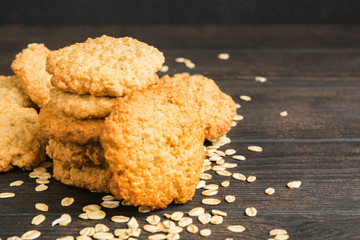 Homemade cookies over wooden table