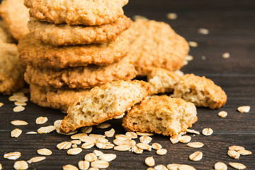 Cookies baked at home with oat