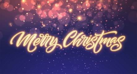 Merry Christmas neon lettering