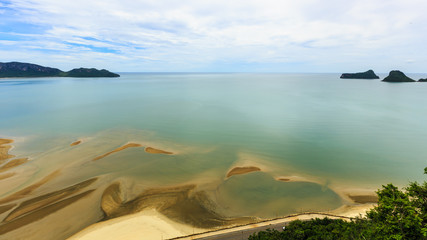 Aerial view landscape the beach and blue sky prachuap khi khan from Thailand 
