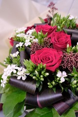 Romantic Flower bouquet arrangement with special pink red white rose