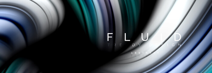 Wave fluid flowing colors motion effect, holographic abstract background. Vector illustration