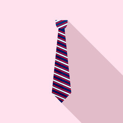 Striped tie icon. Flat illustration of striped tie vector icon for web design