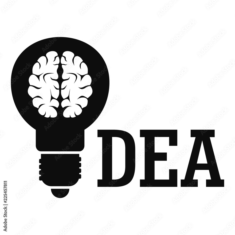 Poster brain idea logo. simple illustration of brain idea vector logo for web design isolated on white back
