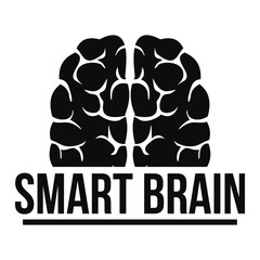 Human smart brain logo. Simple illustration of human smart brain vector logo for web design isolated on white background