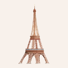 The Eiffel Tower painted by watercolor - obrazy, fototapety, plakaty
