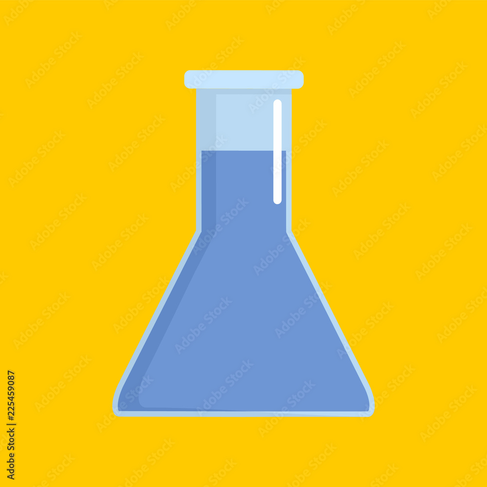 Poster grey flask icon. flat illustration of grey flask vector icon for web design