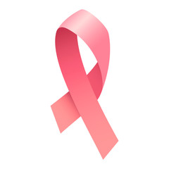 Female breast cancer ribbon icon. Isometric of female breast cancer ribbon vector icon for web design isolated on white background