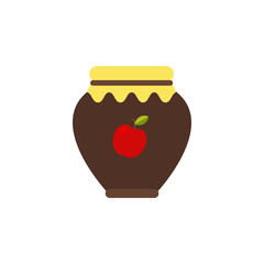 Vector Illustration. Apple jam isolated icon. Autumn confiture. Cache fruits