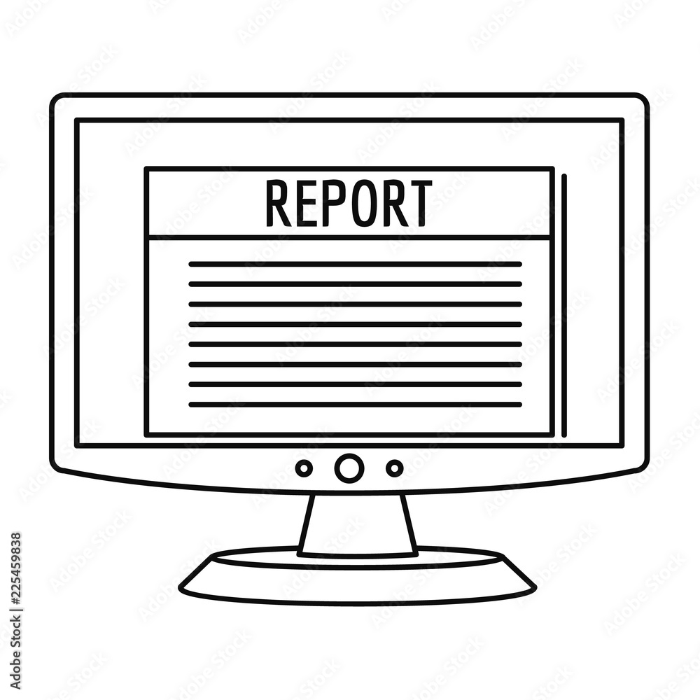 Poster digital tax report icon. outline digital tax report vector icon for web design isolated on white bac