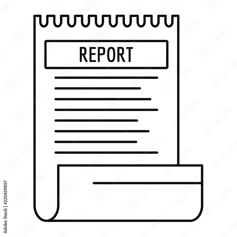 Poster bill paper report icon. outline bill paper report vector icon for web design isolated on white backg