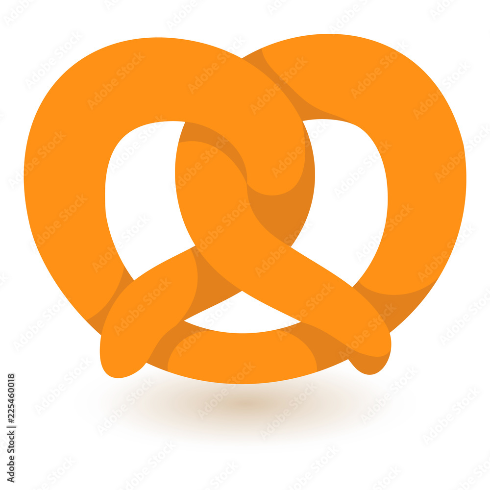 Sticker soft pretzel icon. flat illustration of soft pretzel vector icon for web design