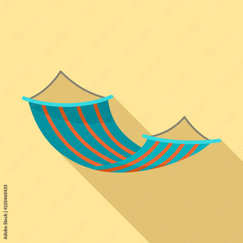 Poster hammock icon. flat illustration of hammock vector icon for web design