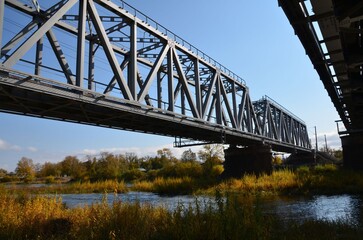 A train bridge from bottom