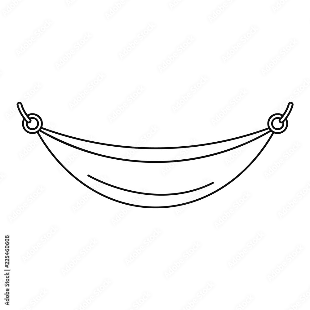 Aufkleber beach hammock icon. outline beach hammock vector icon for web design isolated on white background