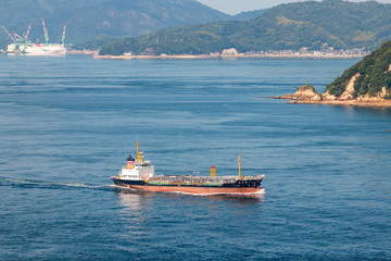 Ferry crossing Seto Inland Sea, Japan