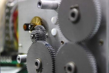 Gear and cogs installed in servo motor ,part of the Direction Gyro