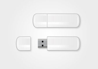 USB Flash Drive isolated on white background. Vector