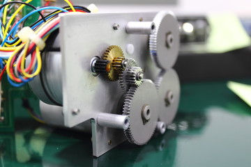 Gear and cogs installed in servo motor ,part of the Direction Gyro
