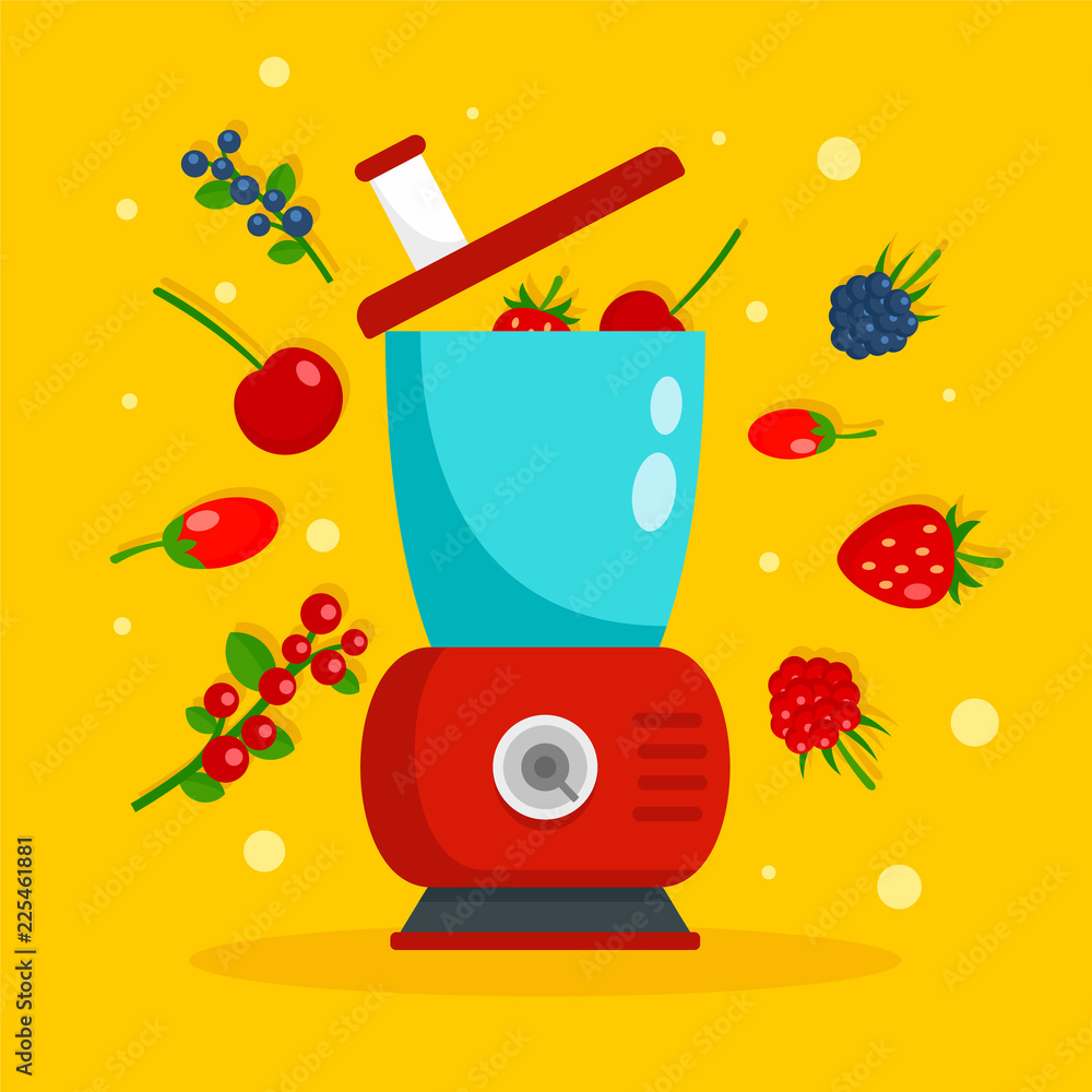 Aufkleber smoothie blender concept background. flat illustration of smoothie blender vector concept background