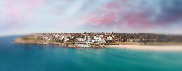 Bondi Beach panoramic aerial skyline, Sydney