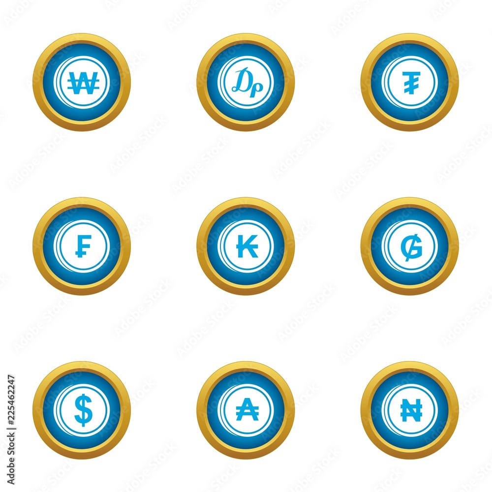 Poster monetization icons set. flat set of 9 monetization vector icons for web isolated on white background