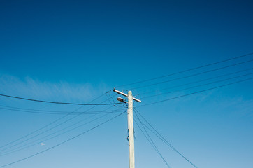 Fototapeta premium wind turbine on blue sky
