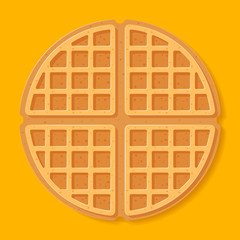 Round waffle. Vector illustration.