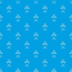 Drums pattern vector seamless blue repeat for any use